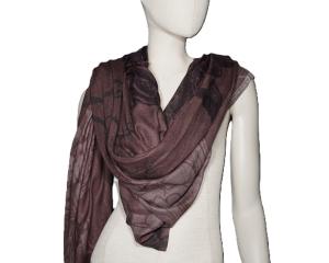 AHMADDY Seiden-Woll Schal anthrazit schwarz braun